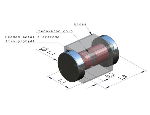 Precyzyjny termistor NTC do montażu powierzchniowego używany w węższej przestrzeni