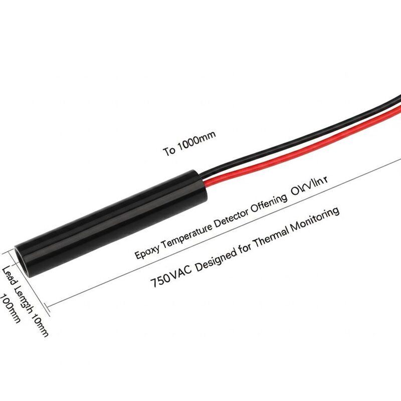 Lead Length 10mm To 1000mm Epoxy Temperature Detector Offering Dielectric Strength 750VAC Designed for Thermal Monitoring